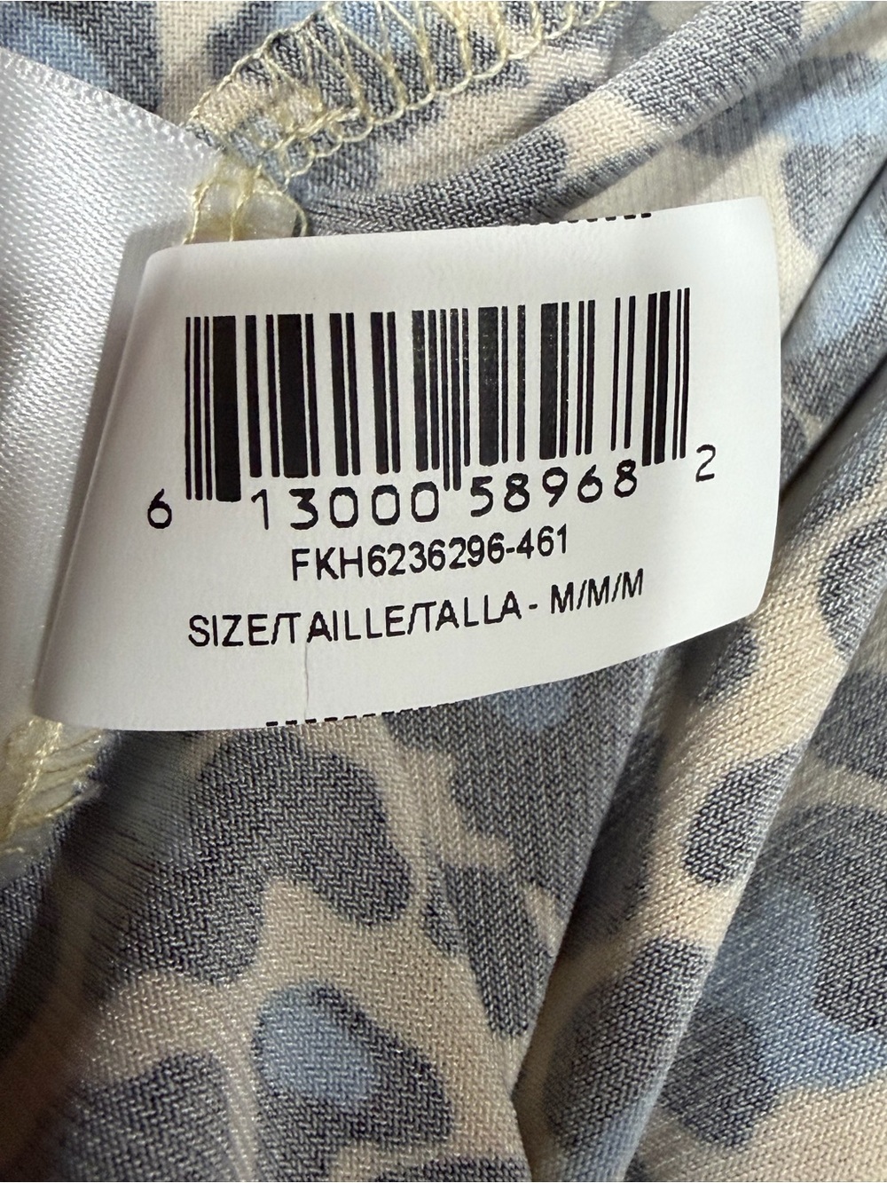 BCBGMAXAZRIA NWT Leopard Faux Wrap High Low Dress Cadet Blue Animal Print Medium - Picture 10 of 10